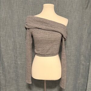 Lovers + Friends Heather Gray Off-Shoulder Sweater